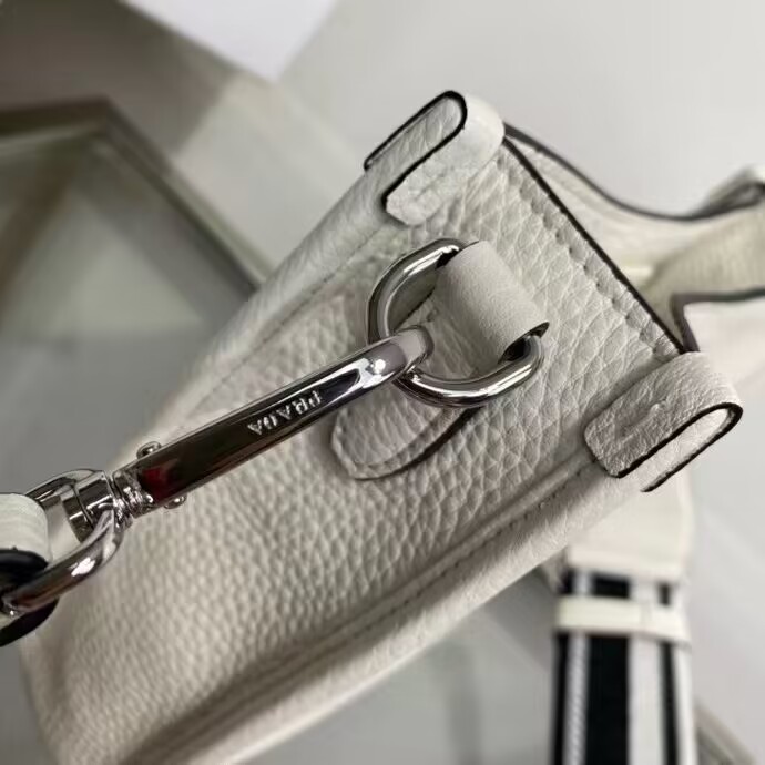 Prada Leather mini shoulder bag 1BH191 white