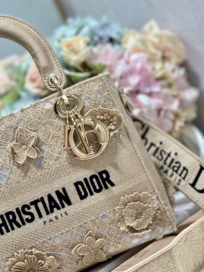  MEDIUM DIOR OR LADY D-LITE BAG M0565OIAU Natural 