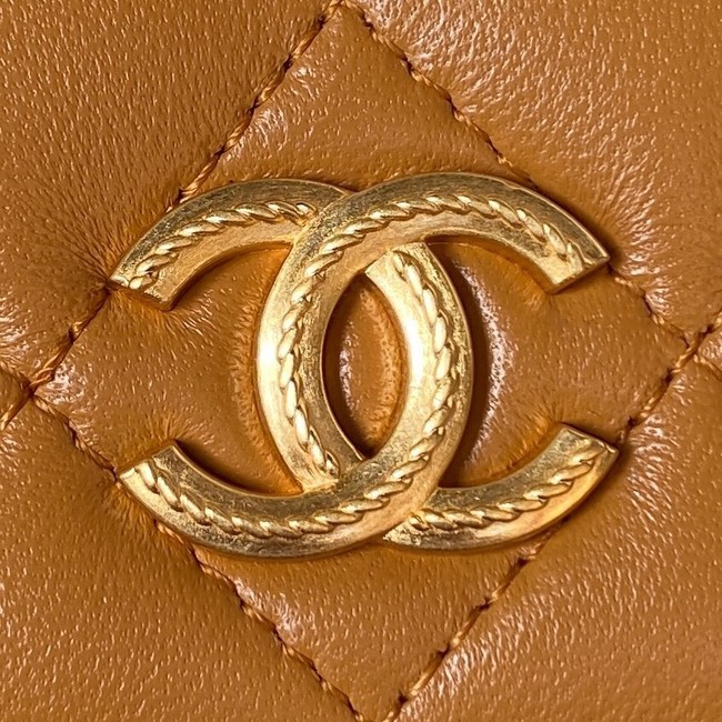 Chanel MINI FLAP BAG WITH TOP HANDLE AP3385 brown