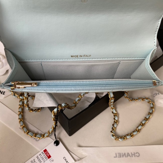 Chanel MINI FLAP BAG WITH TOP HANDLE AP3385 sky blue