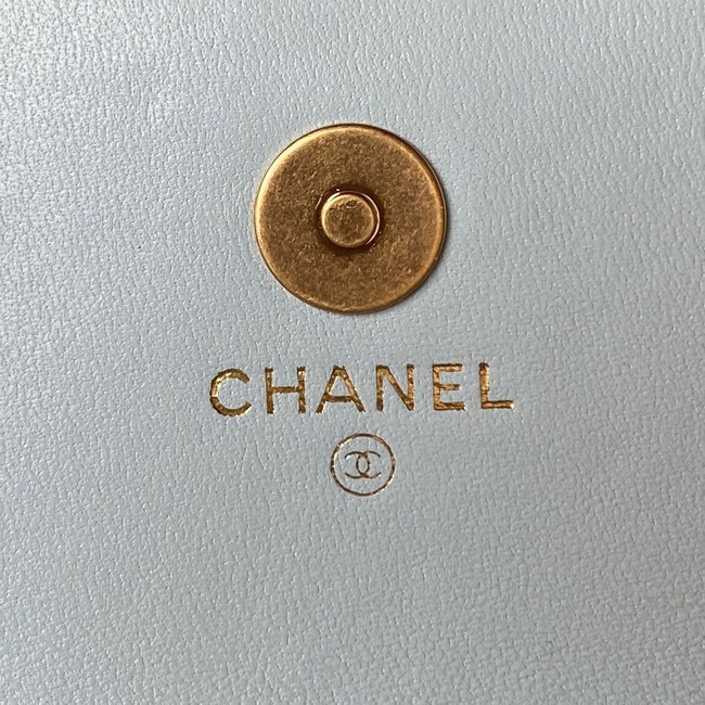 Chanel MINI FLAP BAG WITH TOP HANDLE AP3385 sky blue