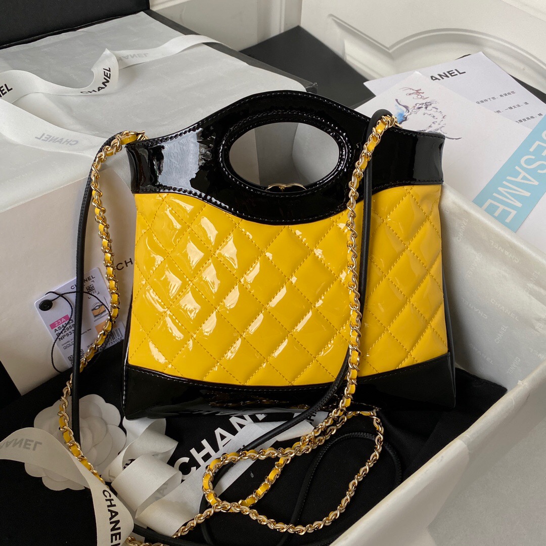 CHANEL 31 MINI SHOPPING BAG AS4133 Yellow & Black