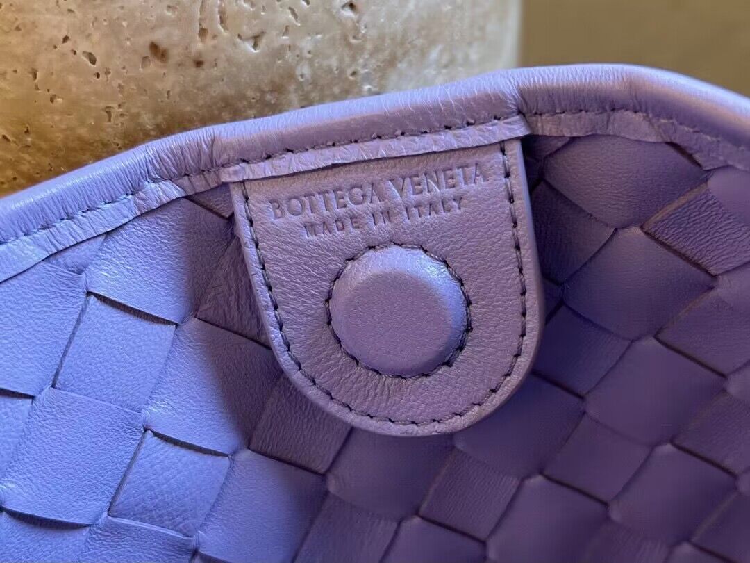 Bottega Veneta Sardine Intrecciato Gold Hardware Handle Bag 716082 Purple