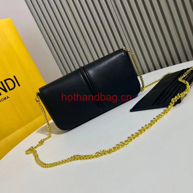 Fendi small smooth leather bag F1225 black