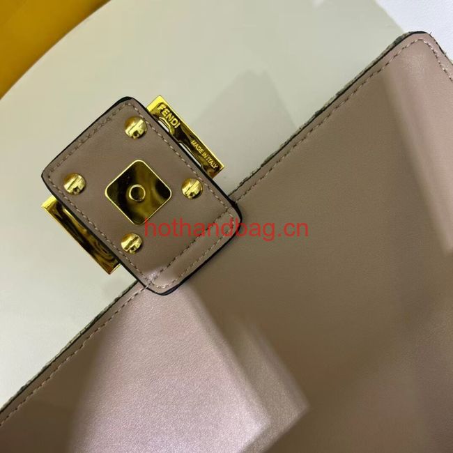 Fendi Baguette canvas bag with FF embroidery F1531 gray