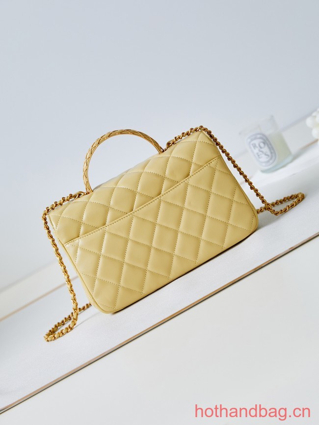 Chanel SMALL FLAP BAG WITH TOP HANDLE AS4232 yellow