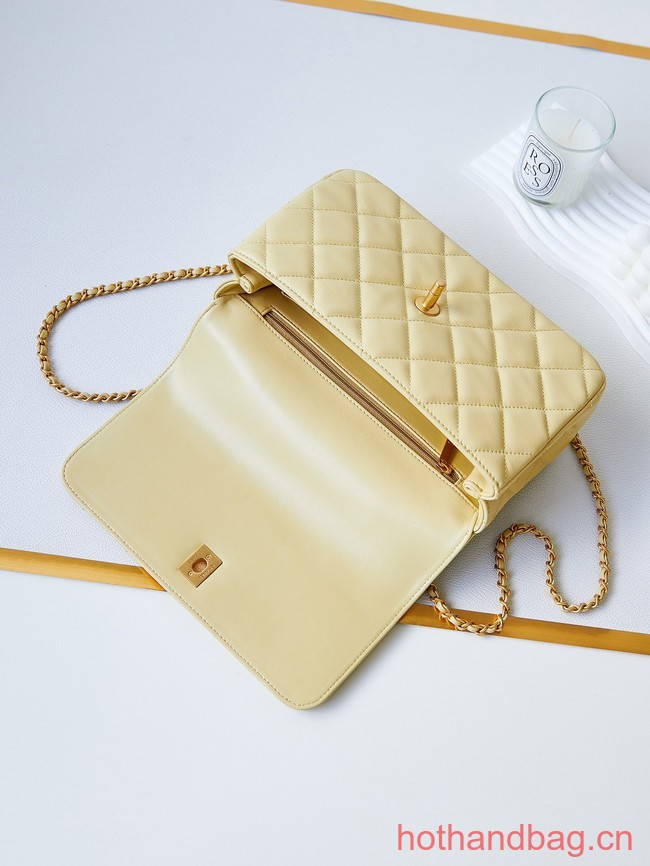 Chanel SMALL FLAP BAG WITH TOP HANDLE AS4232 yellow