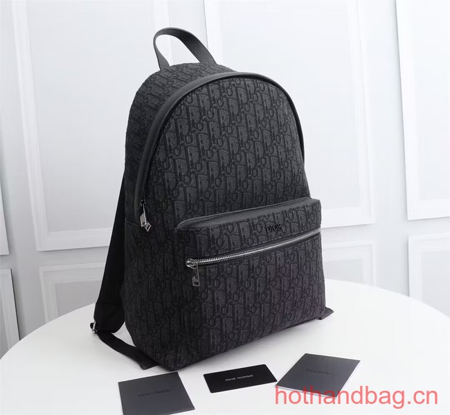 DIOR BACKPACK Black Dior Oblique Jacquard Grained Calfskin CM1088-2