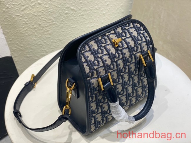 DIOR MEDIUM BOSTON BAG Box Oblique Jacquard M8675 blue