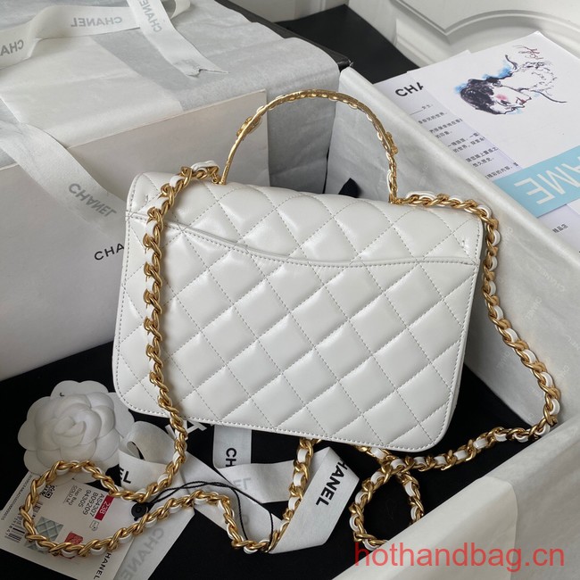 Chanel SMALL FLAP BAG WITH TOP HANDLE AS4307 white