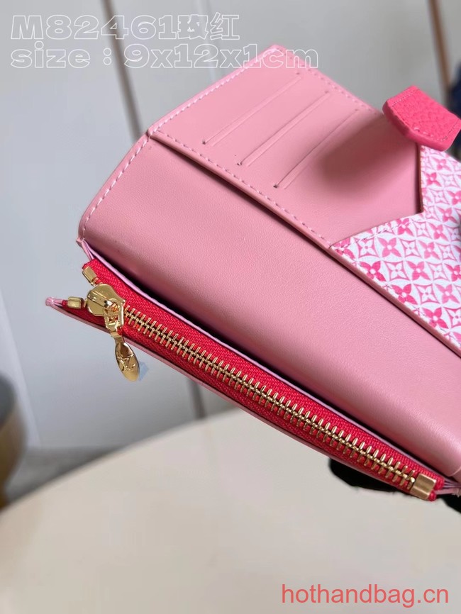 Louis Vuitton Vertical Compact Wallet M82461 Dragon Fruit Pink