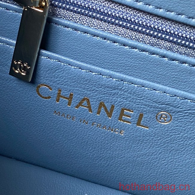 Chanel SMALL FLAP BAG WITH TOP HANDLE AS4469 blue