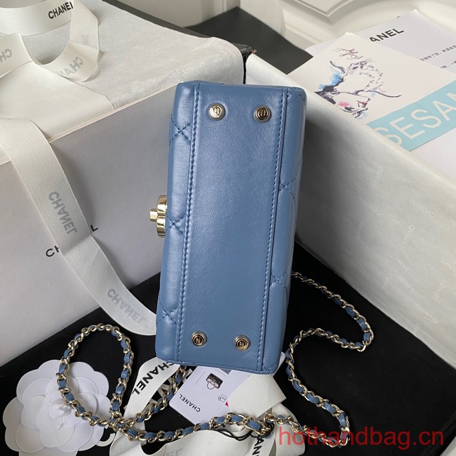 Chanel SMALL FLAP BAG WITH TOP HANDLE AS4469 blue