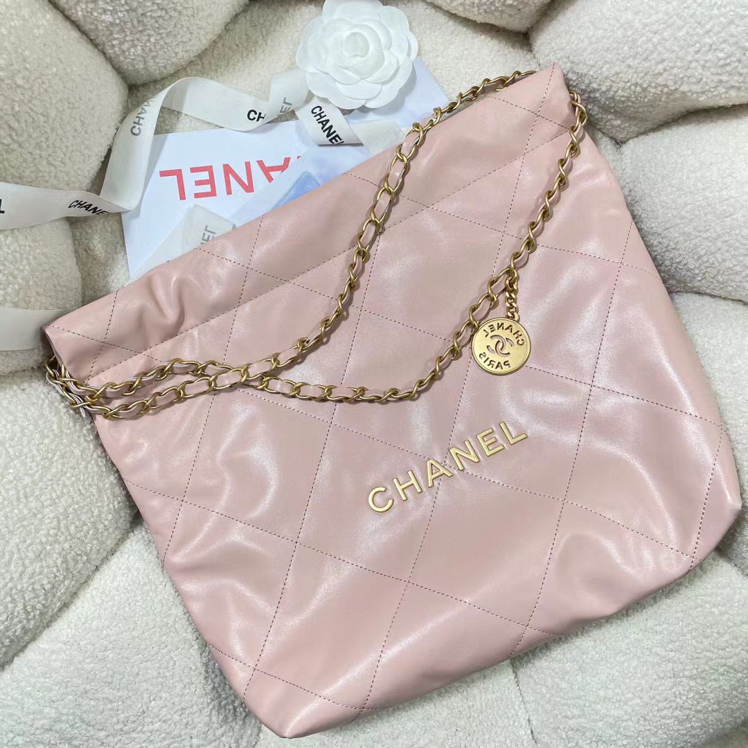 CHANEL 22 SMALL HANDBAG AS3260 light pink