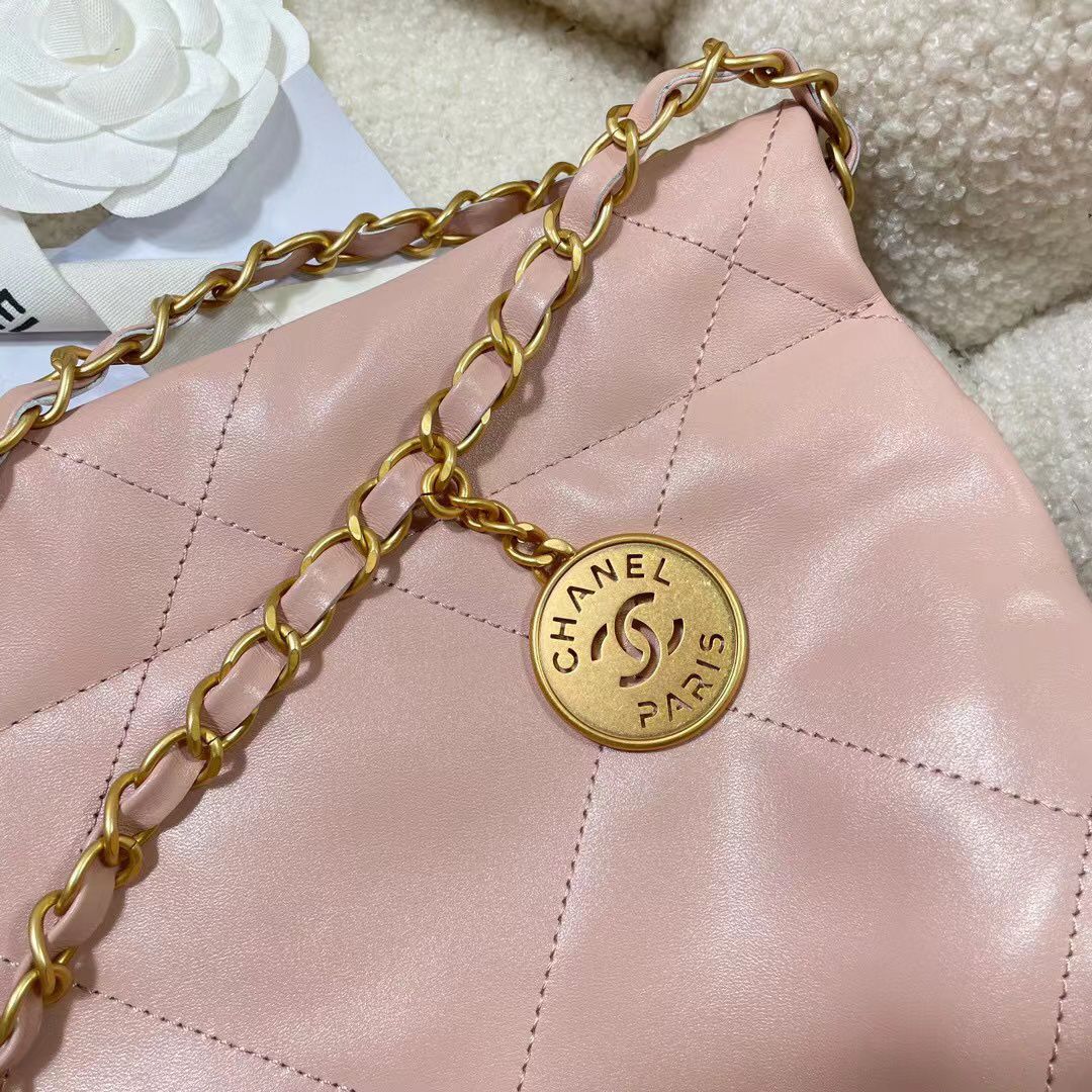 CHANEL 22 SMALL HANDBAG AS3260 light pink