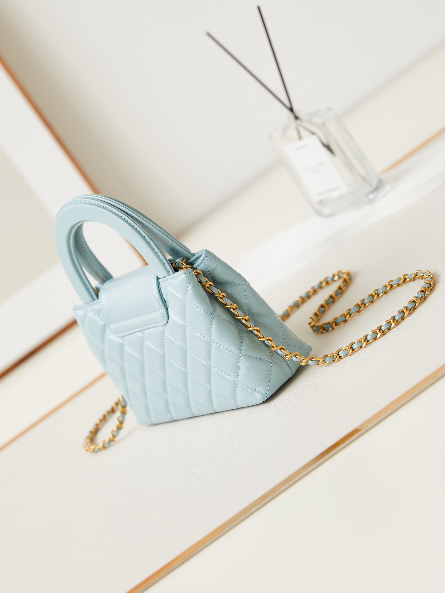 Chanel MINI SHOPPING BAG AS4416 sky blue