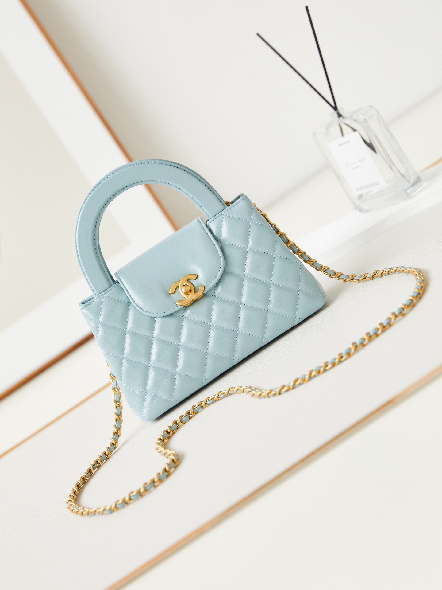 Chanel MINI SHOPPING BAG AS4416 sky blue