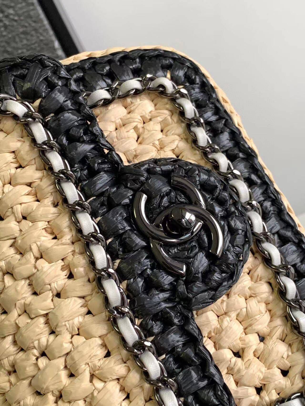 Chanel Weaving Mini Flap Bag AS6009 Black&Beige