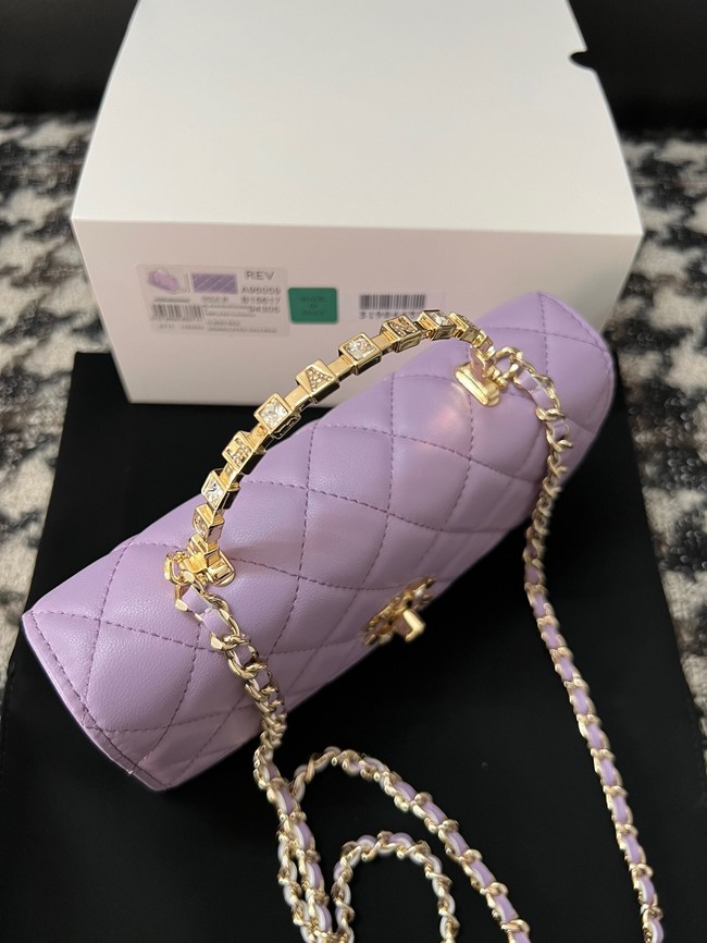 CHANEL CLUTCH WITH CHAIN AP3803 Purple