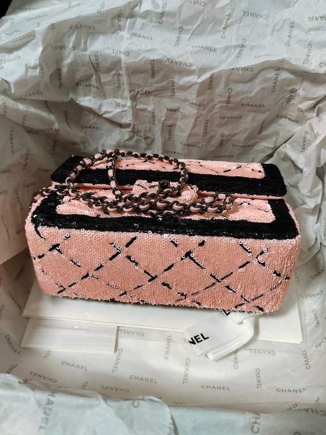 Chanel Tweed CLUTCH WITH CHAIN AS3788 pink