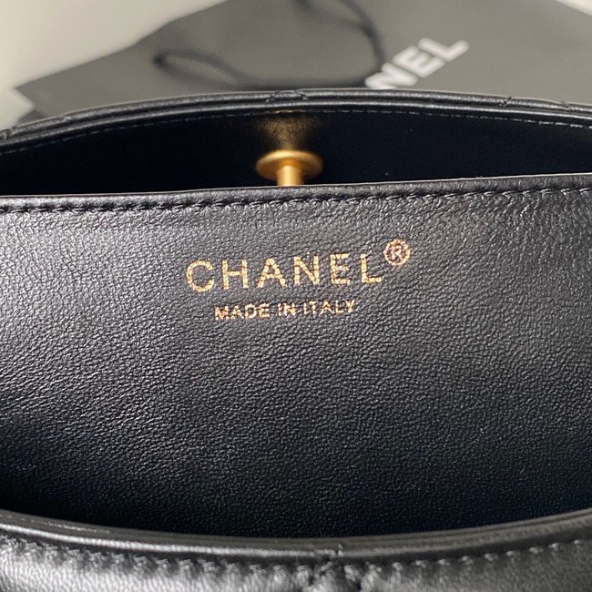 Chanel Shoulder Bag Lambskin & Gold-Tone Metal AS4777 black