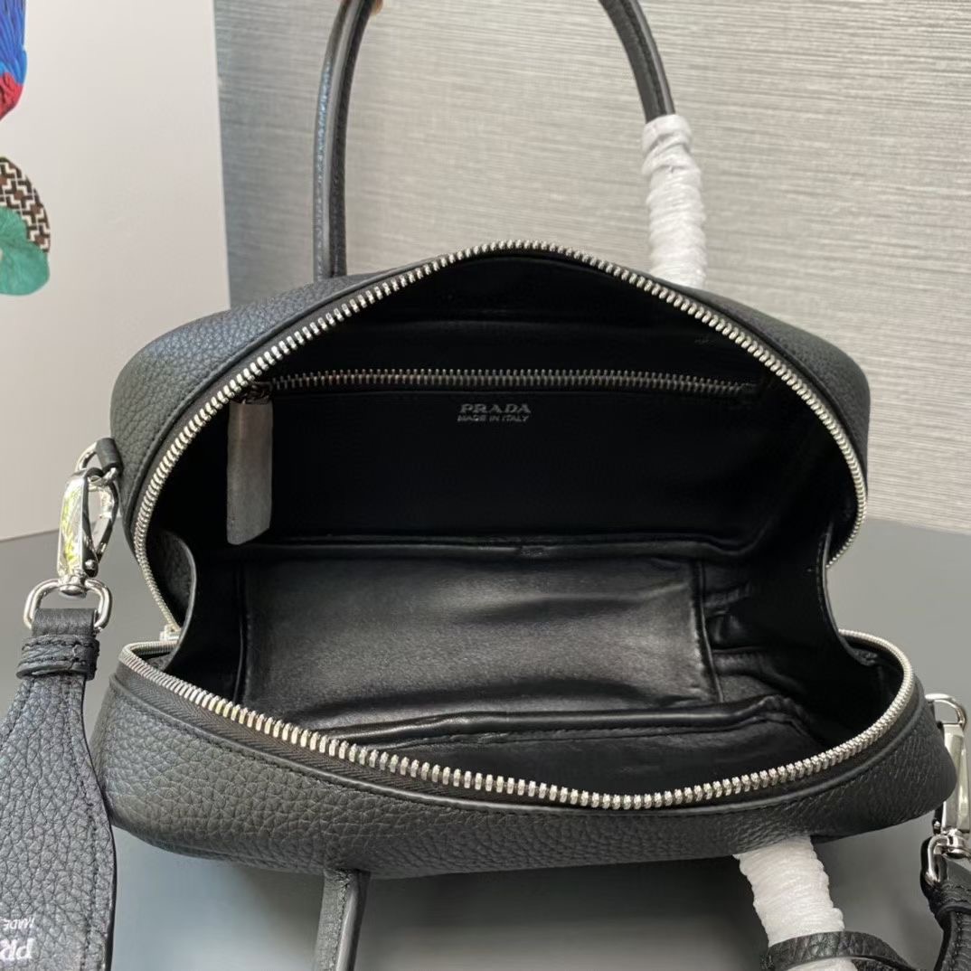 Prada Double leather small bag 1BB102 black