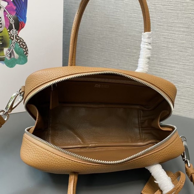 Prada Double leather small bag 1BB102 brown