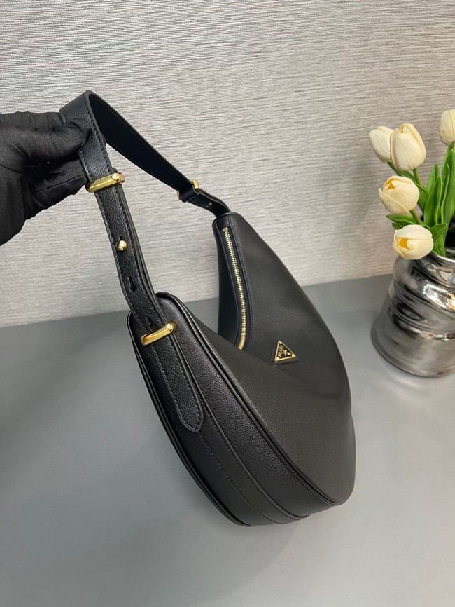 Prada Large leather shoulder bag 1BC212 black