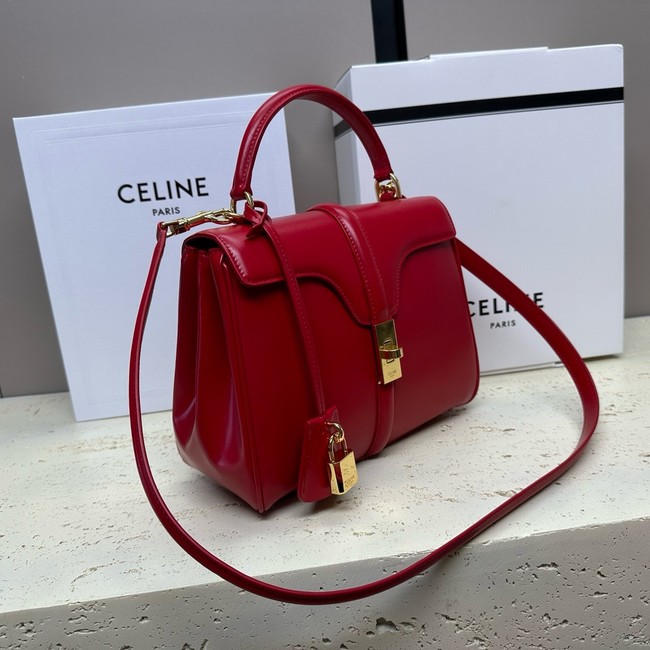 CELINE MINI 16 IN SATINATED CALFSKIN 197983 red