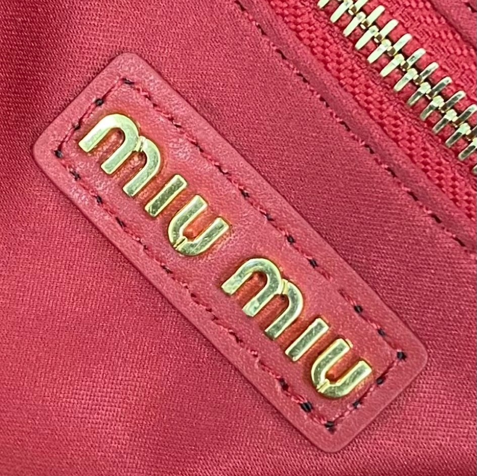 MIU MIU Original Leather Top Handle Bag 5BB147 RED