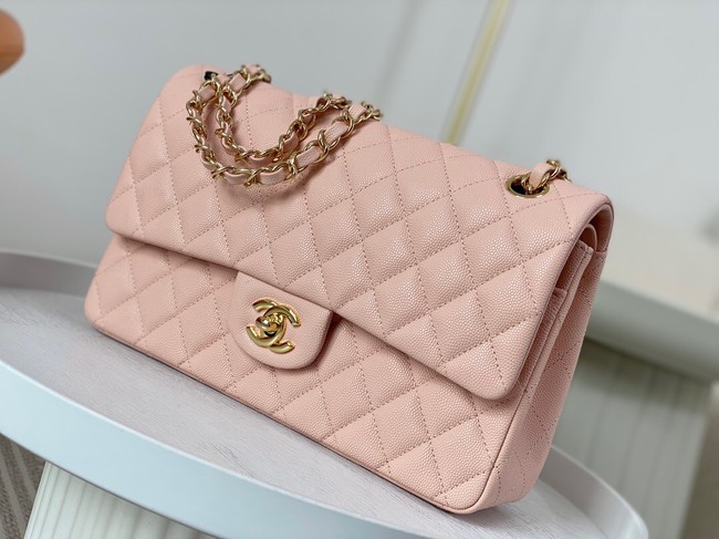 CHANEL CLASSIC 11.12 HANDBAG AS01112 PINK&GOLD Metal