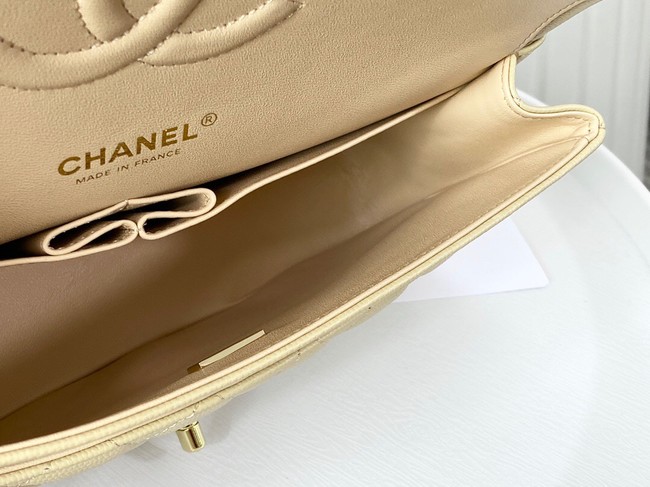 CHANEL CLASSIC 11.12 HANDBAG AS01112 Apricot&GOLD Metal