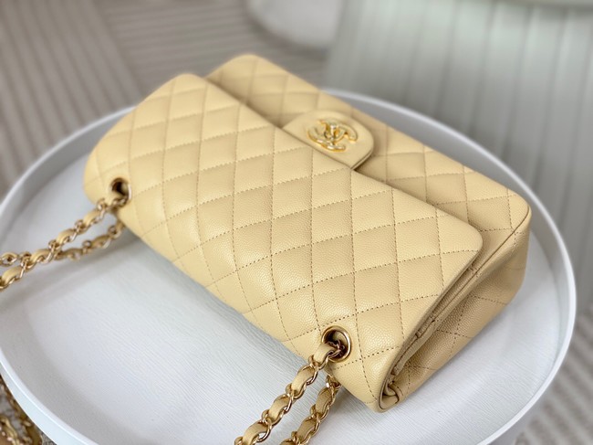 CHANEL CLASSIC 11.12 HANDBAG AS01112 Apricot&GOLD Metal