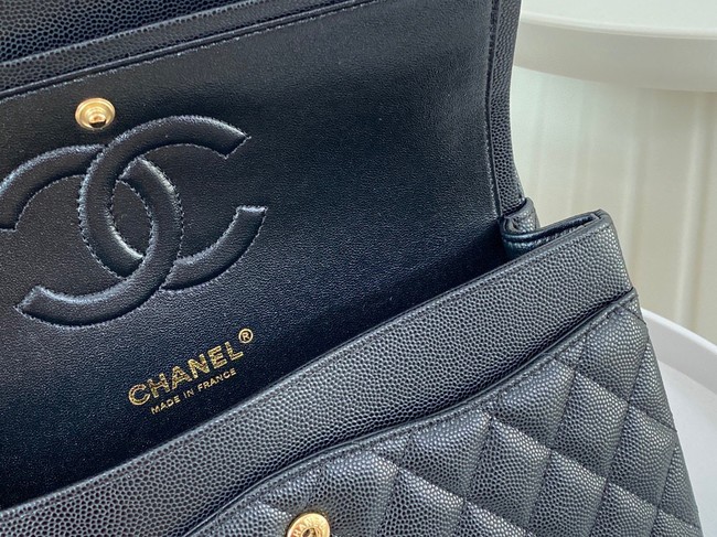 CHANEL CLASSIC 11.12 HANDBAG AS01112 BLACK&GOLD Metal