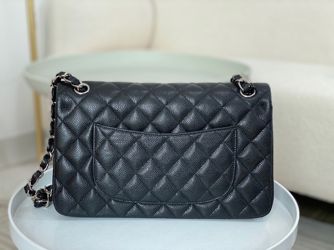 CHANEL CLASSIC 11.12 HANDBAG AS01112 BLACK&Silver Metal