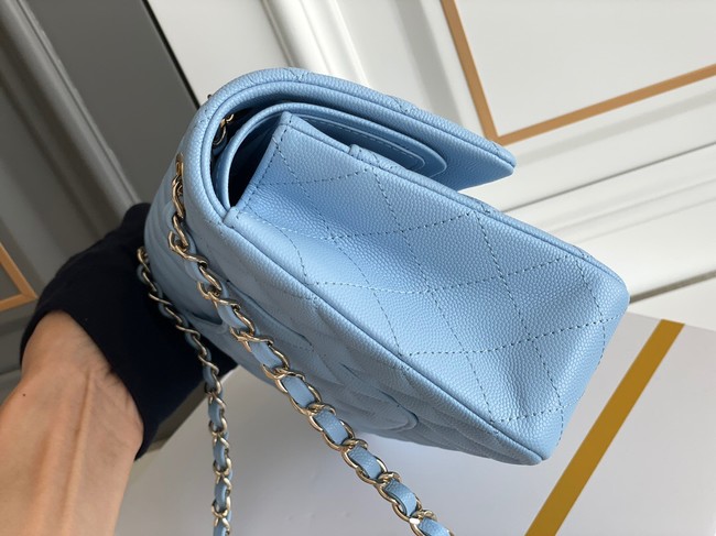 CHANEL CLASSIC 11.12 HANDBAG AS01112 BLUE&GOLD Metal