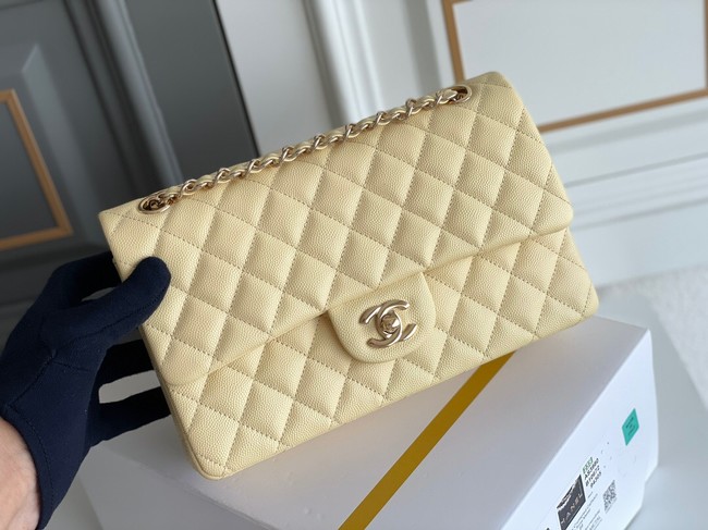 CHANEL CLASSIC 11.12 HANDBAG AS01112 Chicken yellow&GOLD Metal