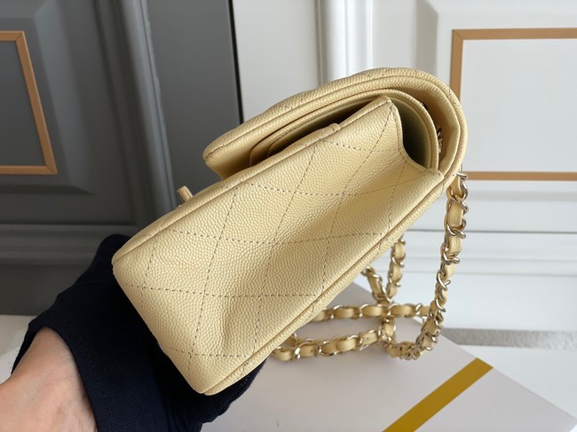 CHANEL CLASSIC 11.12 HANDBAG AS01112 Chicken yellow&GOLD Metal