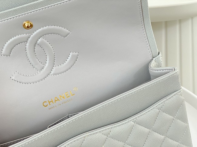 CHANEL CLASSIC 11.12 HANDBAG AS01112 GRAY&GOLD Metal