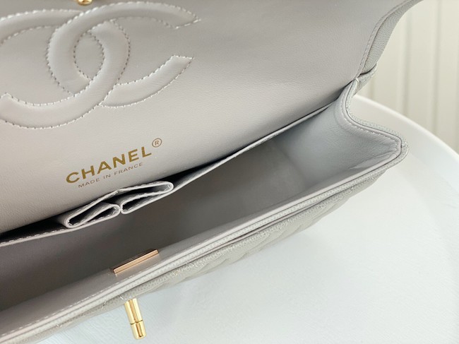 CHANEL CLASSIC 11.12 HANDBAG AS01112 GRAY&GOLD Metal