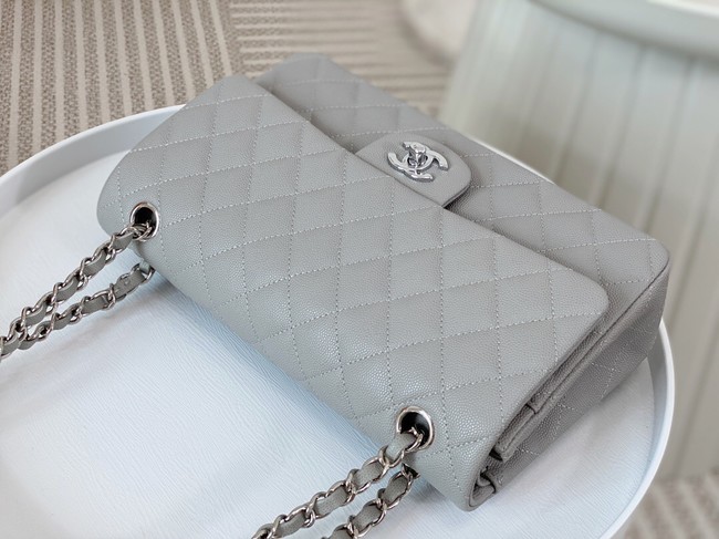 CHANEL CLASSIC 11.12 HANDBAG AS01112 GRAY&Silver Metal