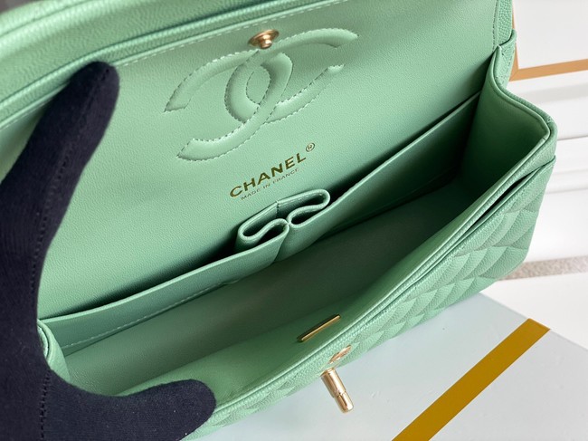 CHANEL CLASSIC 11.12 HANDBAG AS01112 GREEN&GOLD Metal