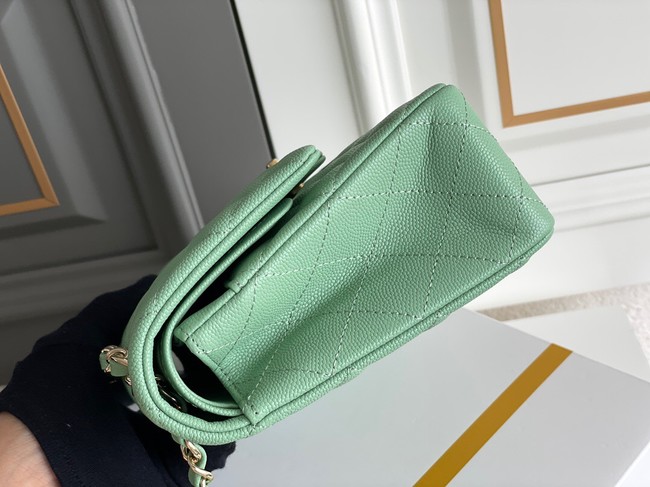 CHANEL CLASSIC 11.12 HANDBAG AS01112 GREEN&GOLD Metal