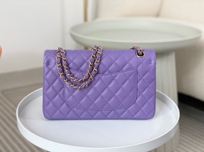 CHANEL CLASSIC 11.12 HANDBAG AS01112 Purple&GOLD Metal