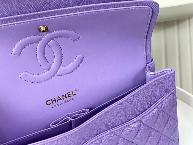 CHANEL CLASSIC 11.12 HANDBAG AS01112 Purple&GOLD Metal