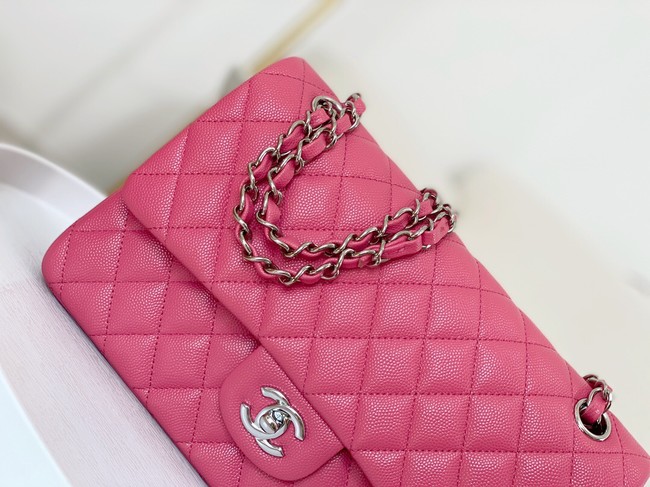 CHANEL CLASSIC 11.12 HANDBAG AS01112 ROSE&Silver Metal