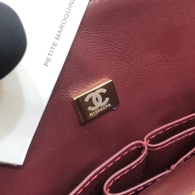 CHANEL CLASSIC 11.12 HANDBAG AS01112 Wine&GOLD Metal