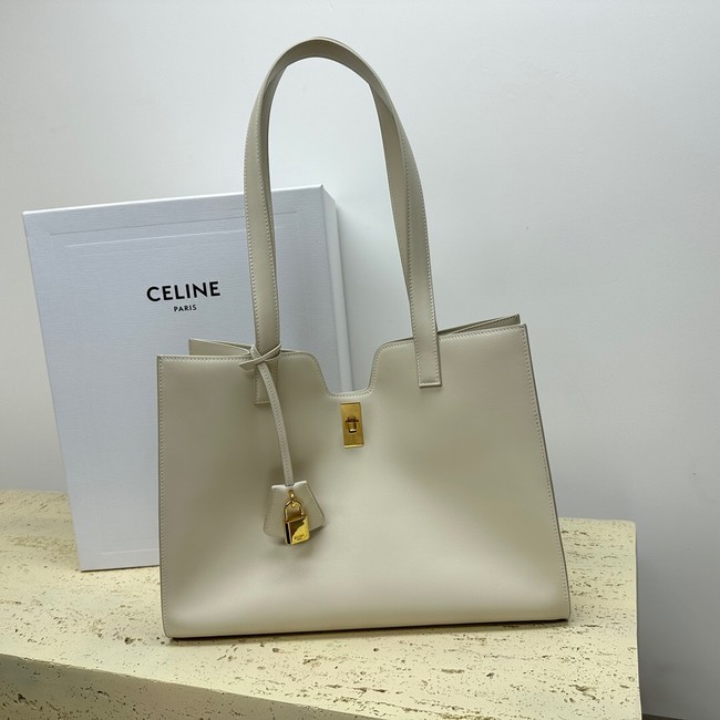 CELINE CABAS 16 IN SMOOTH CALFSKIN 112583 LIGHT STONE