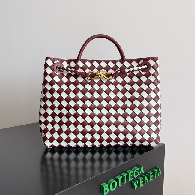 Bottega Veneta Medium Andiamo 766014 white&Barolo