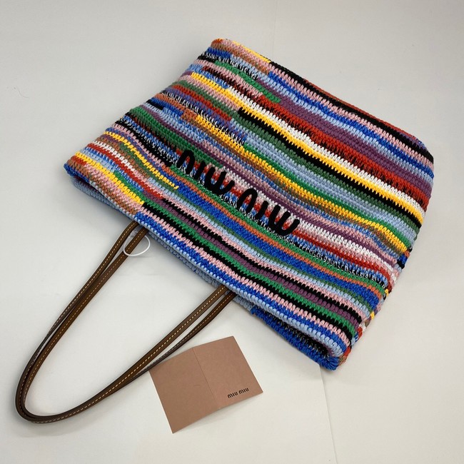 MIUMIU IN RAFFIA Shoulder Bags 5BB159 Rainbow